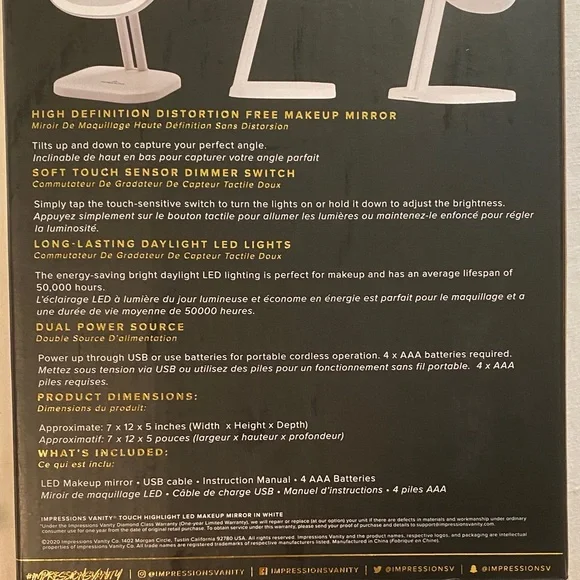 Impressions Vanity Touch Highlight LED Mirror - White - Picture 9 of 10